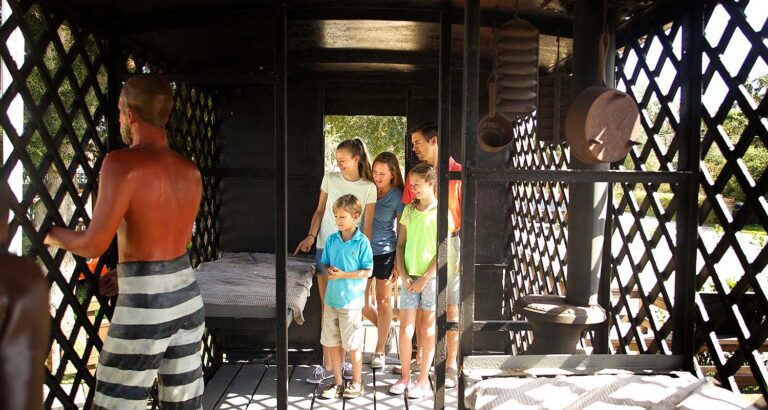 family visiting Old Jail exhibit